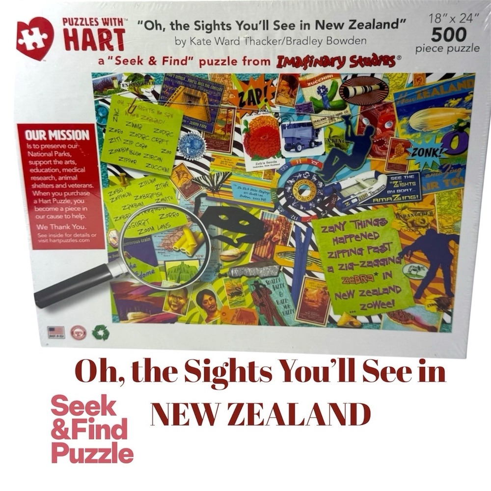 Puzzles with Hart 500Pc Puzzle Oh The Sights You'll See in New Zealand New 18x24